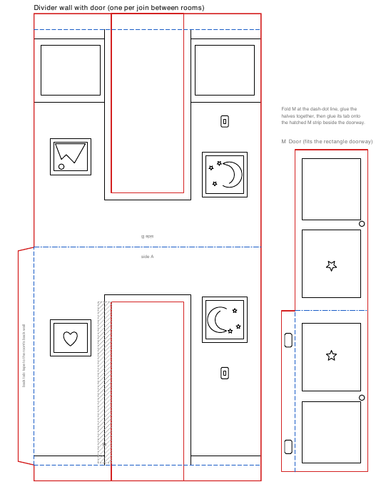 Divider wall with a swinging door